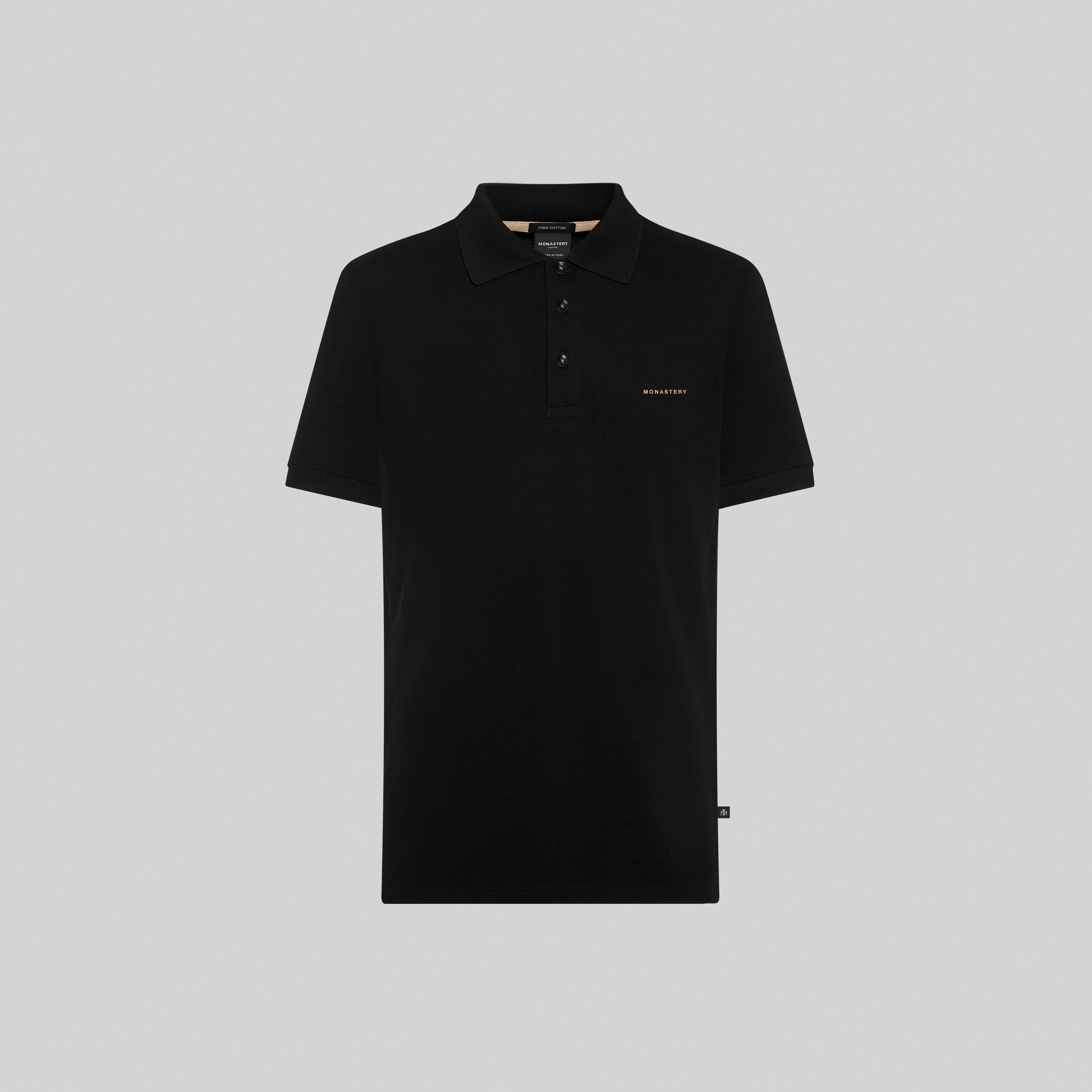 Polo negra shops hombre