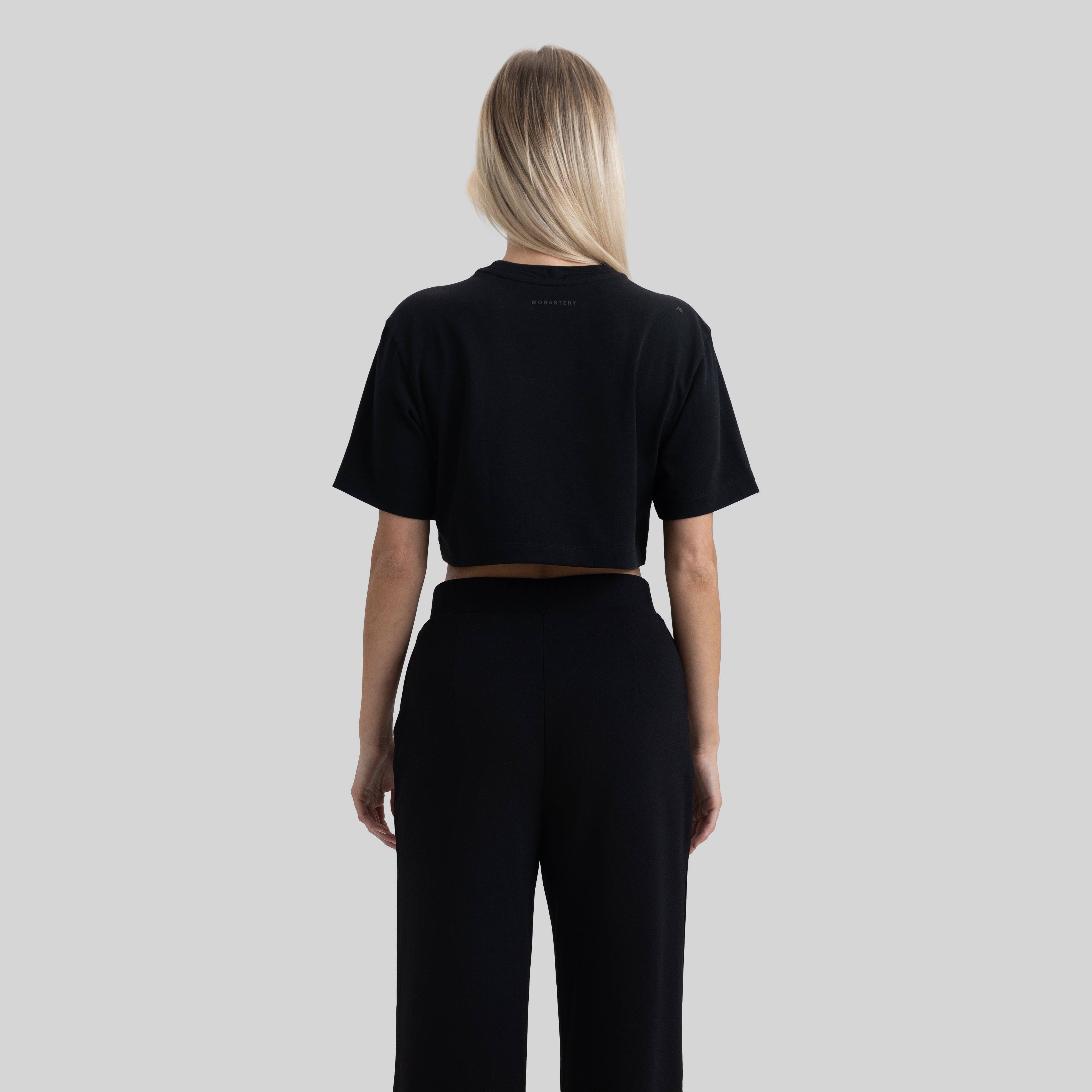 ALAIN CROP TOP BLACK | Monastery Couture