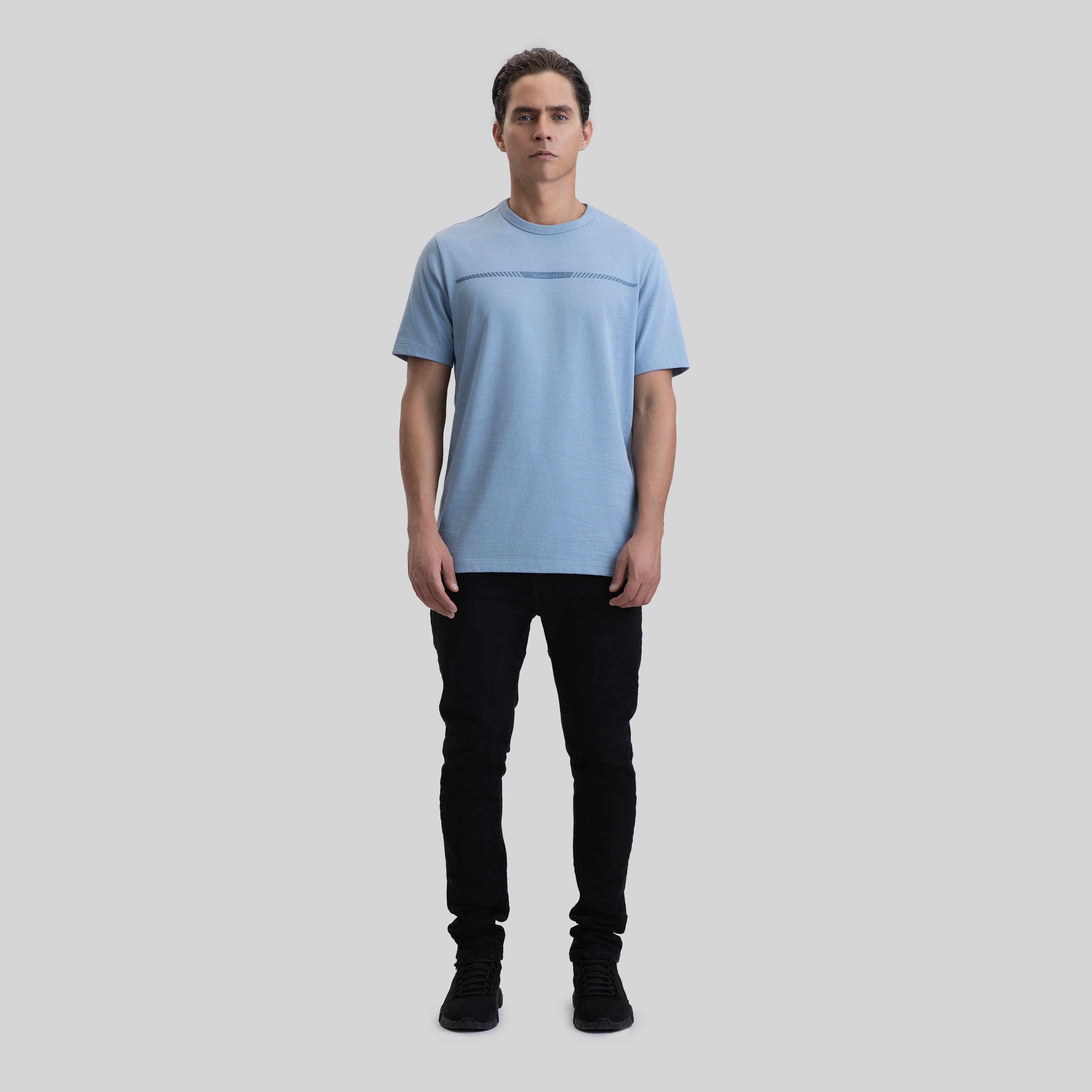 ALPINE T-SHIRT MEN FADED DENIM | Monastery Couture