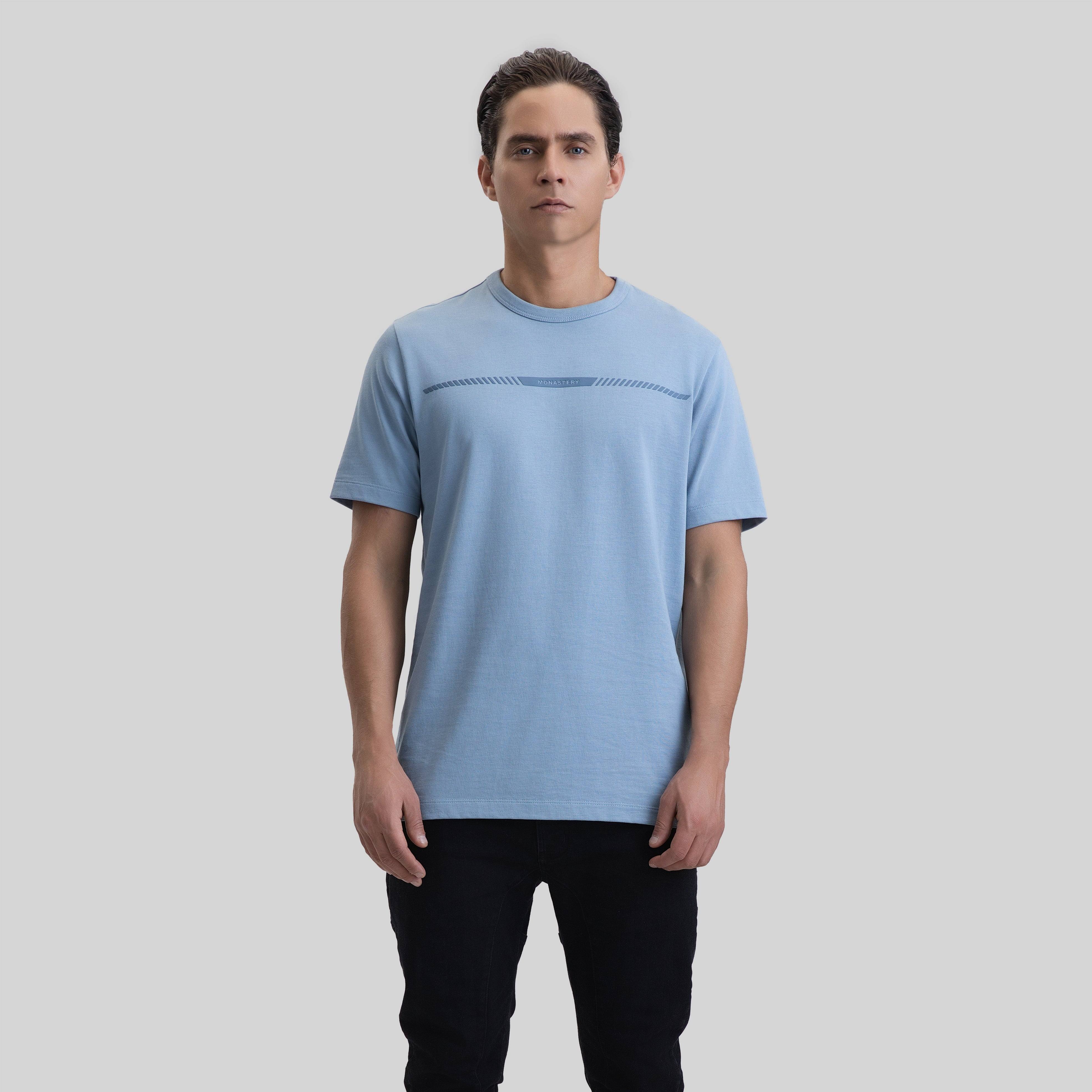 ALPINE T-SHIRT MEN FADED DENIM | Monastery Couture