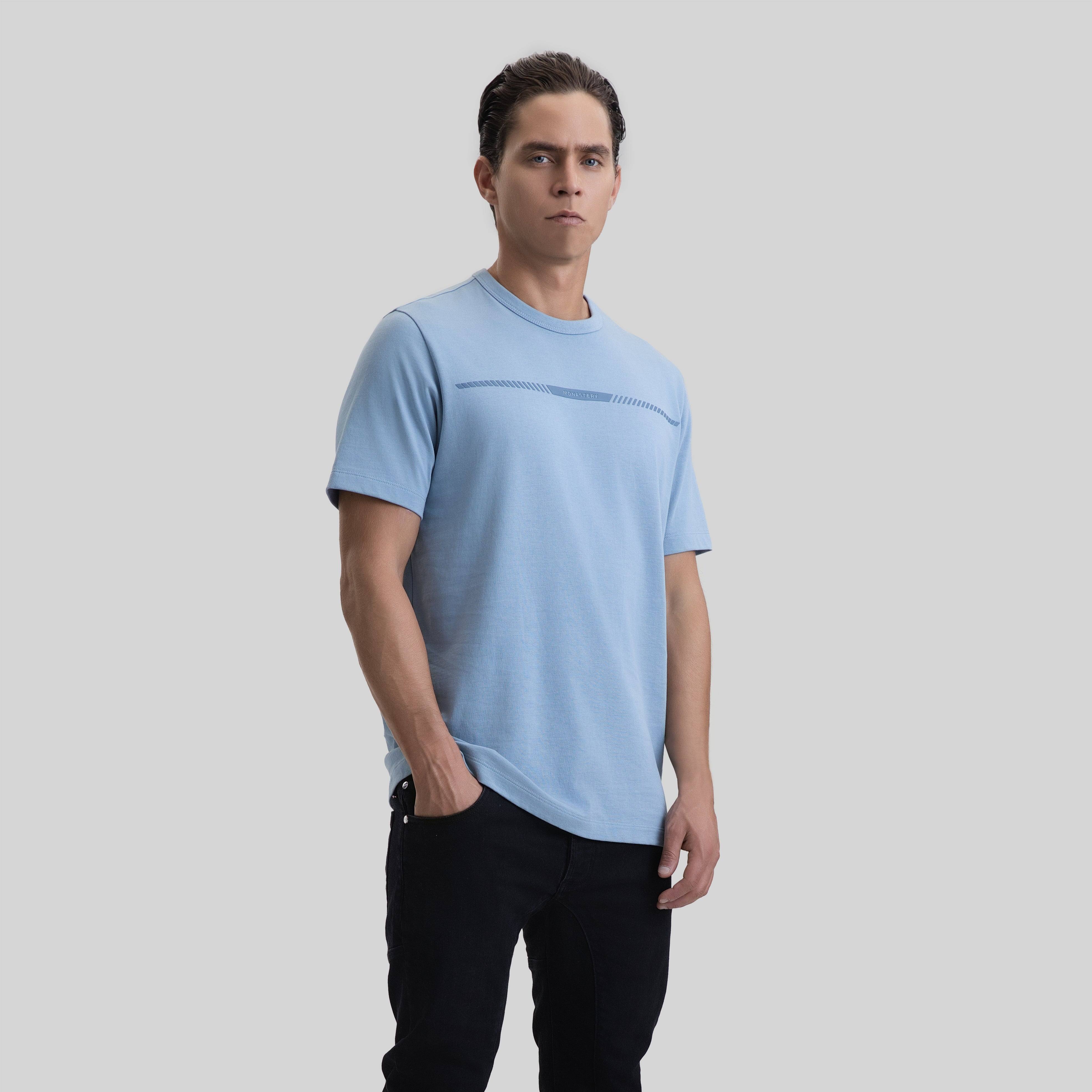 ALPINE T-SHIRT MEN FADED DENIM | Monastery Couture