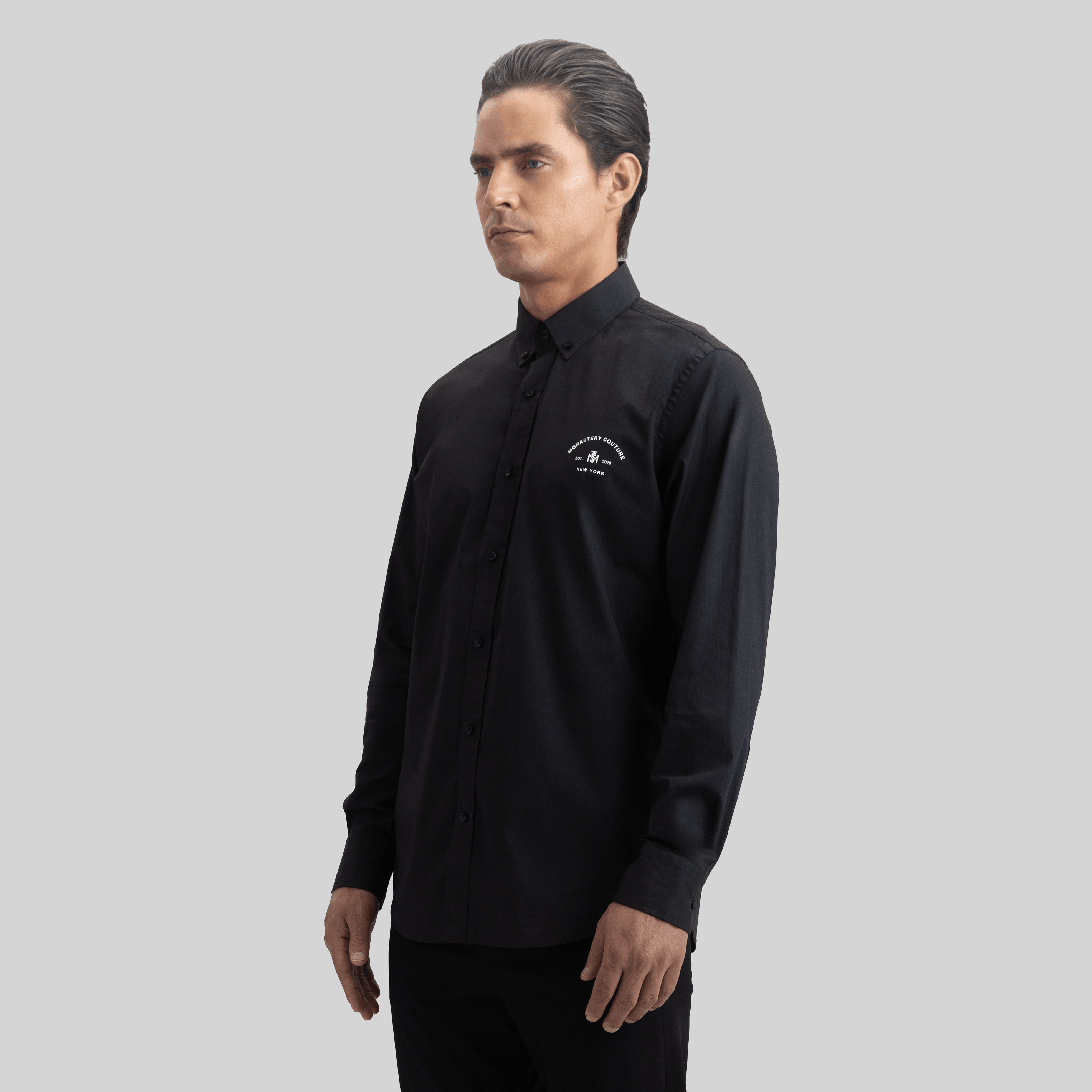 BUGATTI SHIRT LONG SLEEVE BLACK | Monastery Couture