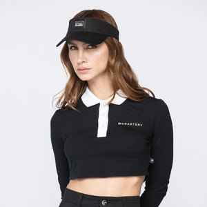 CARBY POLO CROP TOP WOMEN BLACK