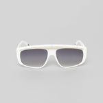 ELOI SUNGLASSES UNISEX WHITE SHINY SILVER GRADIENT GREY