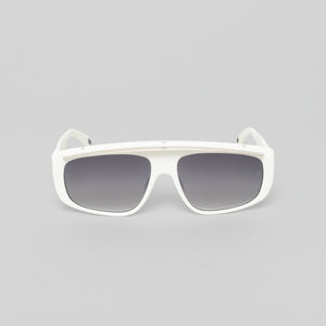 ELOI SUNGLASSES UNISEX WHITE SHINY SILVER GRADIENT GREY