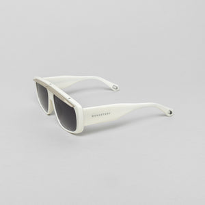 ELOI SUNGLASSES UNISEX WHITE SHINY SILVER GRADIENT GREY