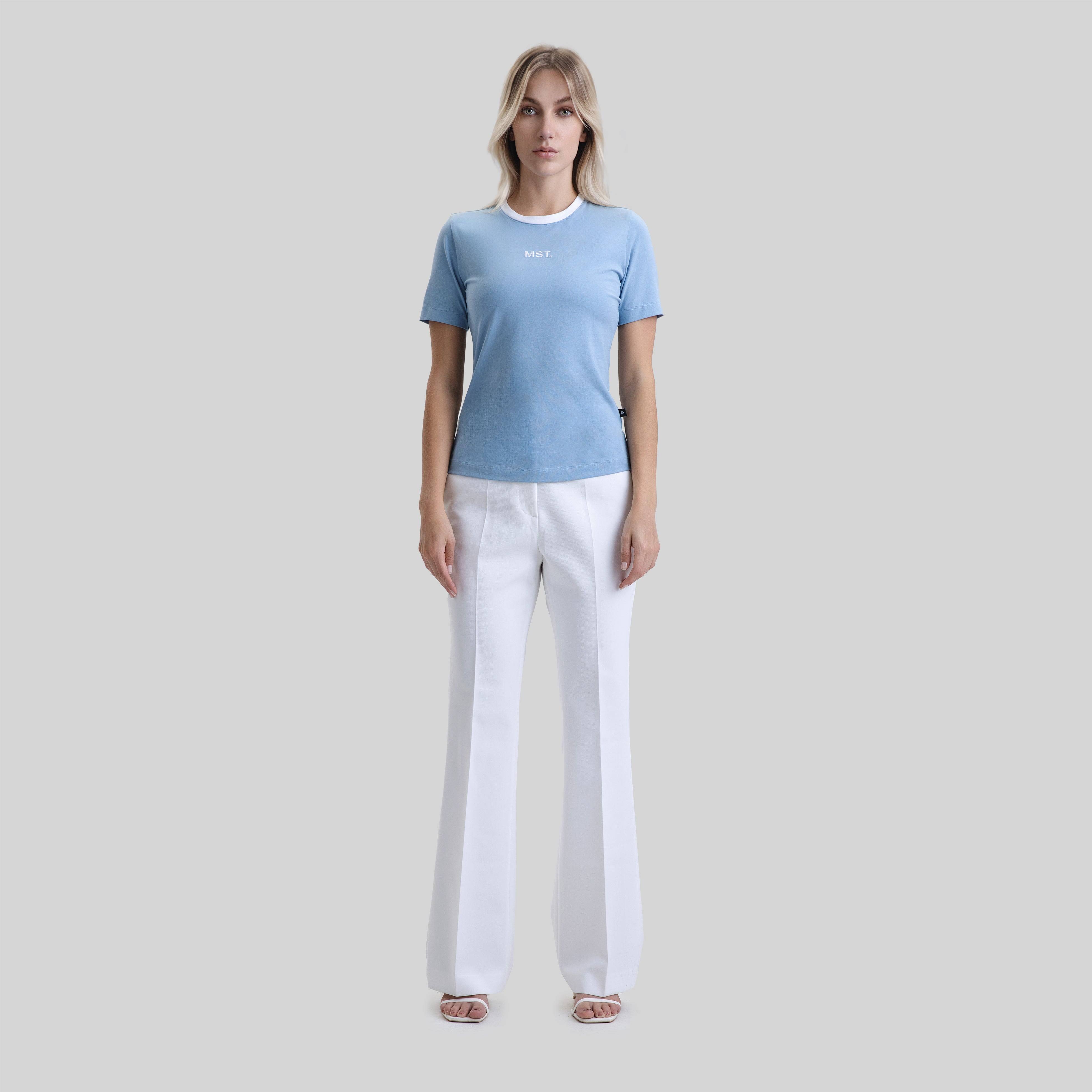 KOENI T-SHIRT WOMEN FADED DENIM | Monastery Couture