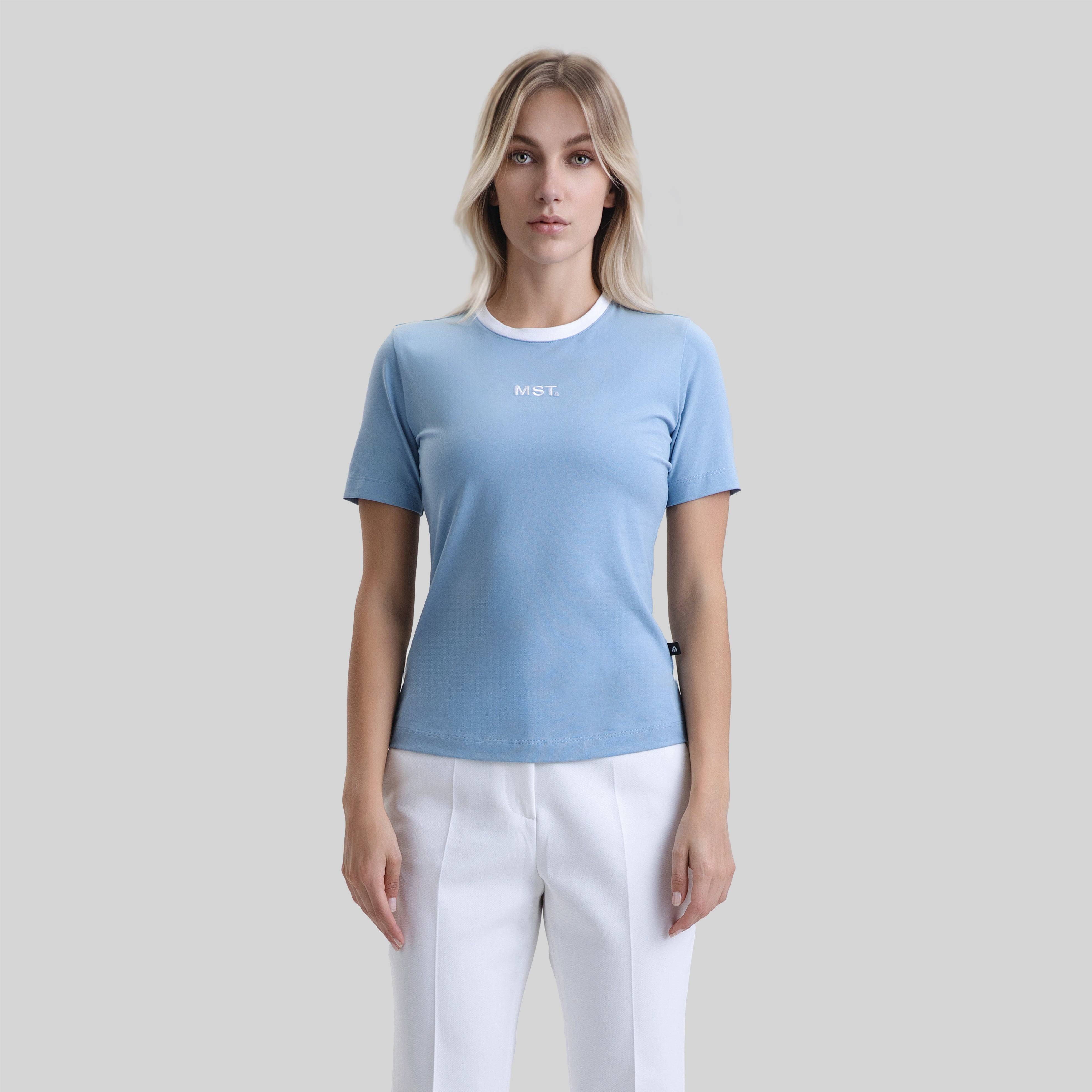 KOENI T-SHIRT WOMEN FADED DENIM | Monastery Couture