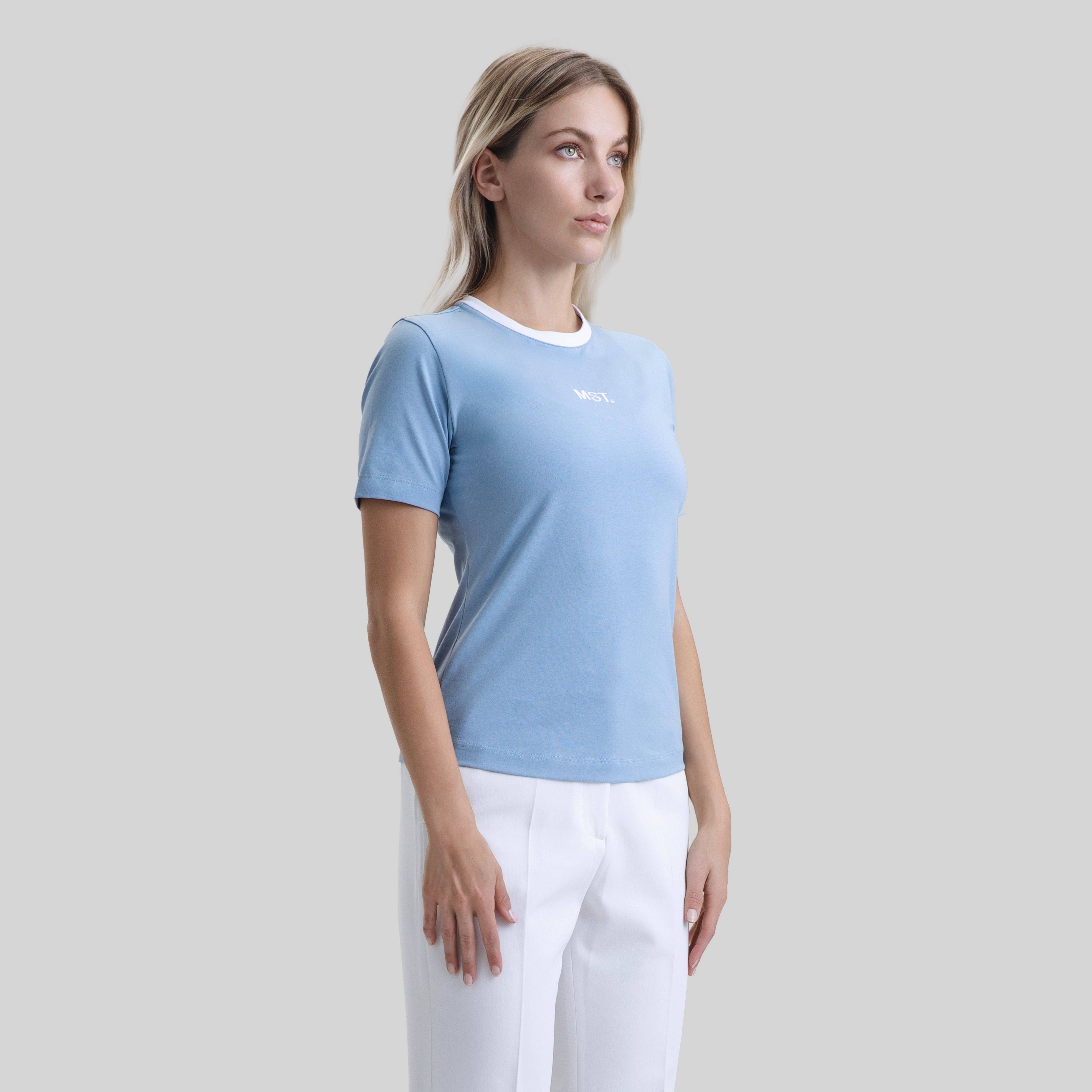 KOENI T-SHIRT WOMEN FADED DENIM | Monastery Couture