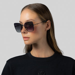 MALEN SUNGLASSES WOMEN SATIN BLACK BLACK GRADIENT GREY