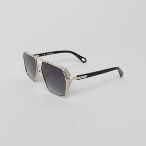 MOAD SUNGLASSES SHINY SILVER BLACK