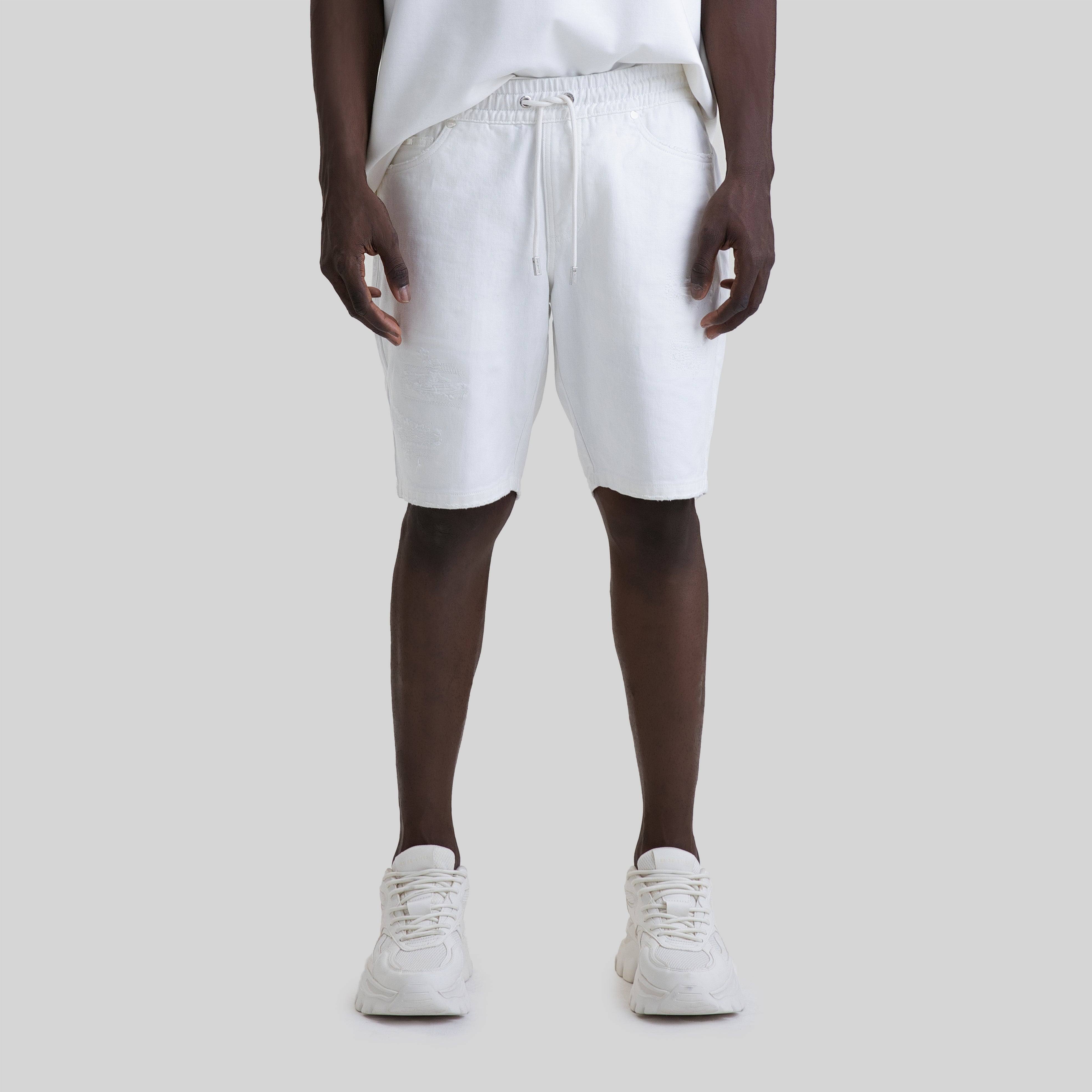 SAND WHITE DENIM SHORT - Monastery