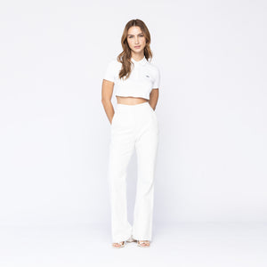 SUTTON POLO CROP TOP WOMEN WHITE