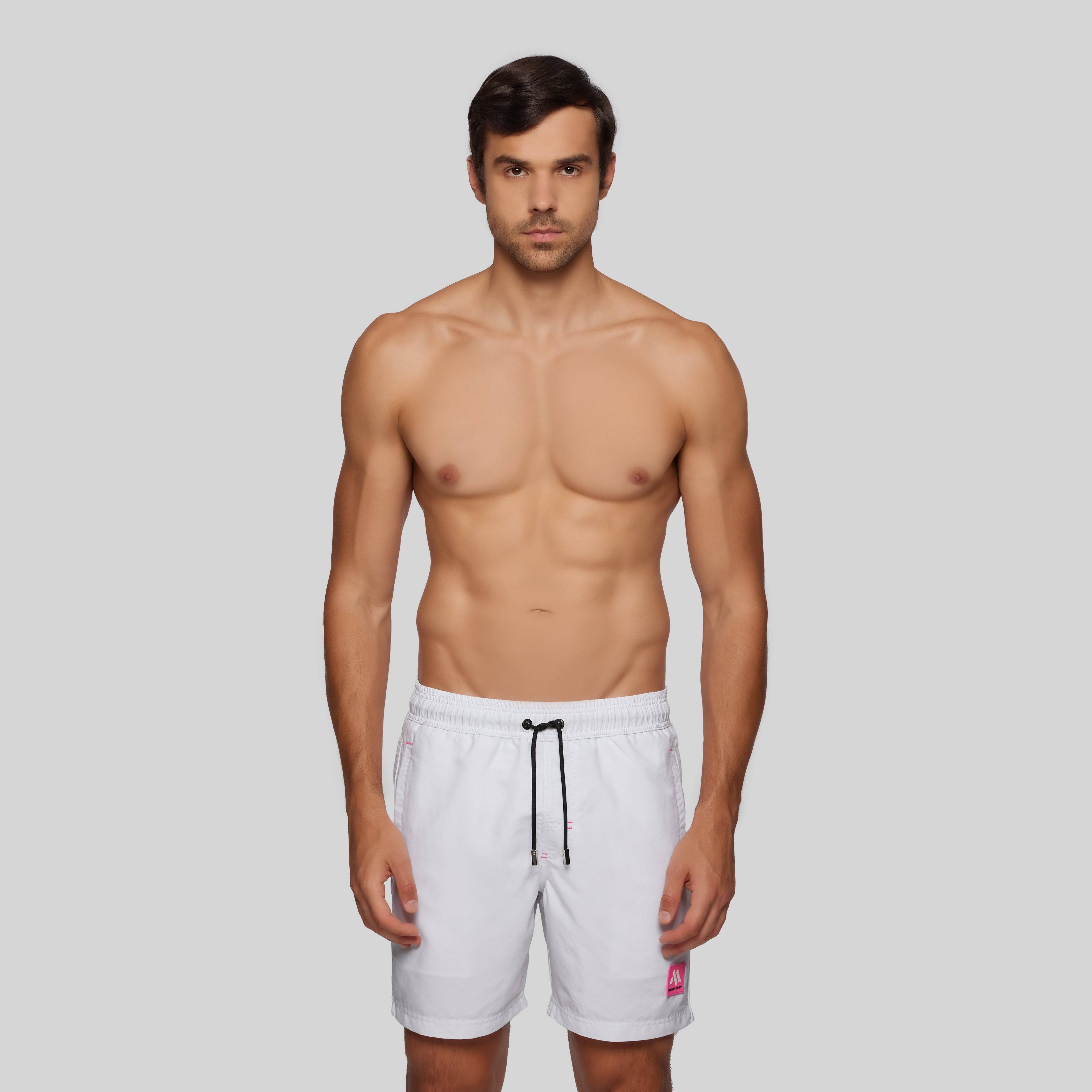 DEIMOS WHITE SWIM SHORT | Monastery Couture