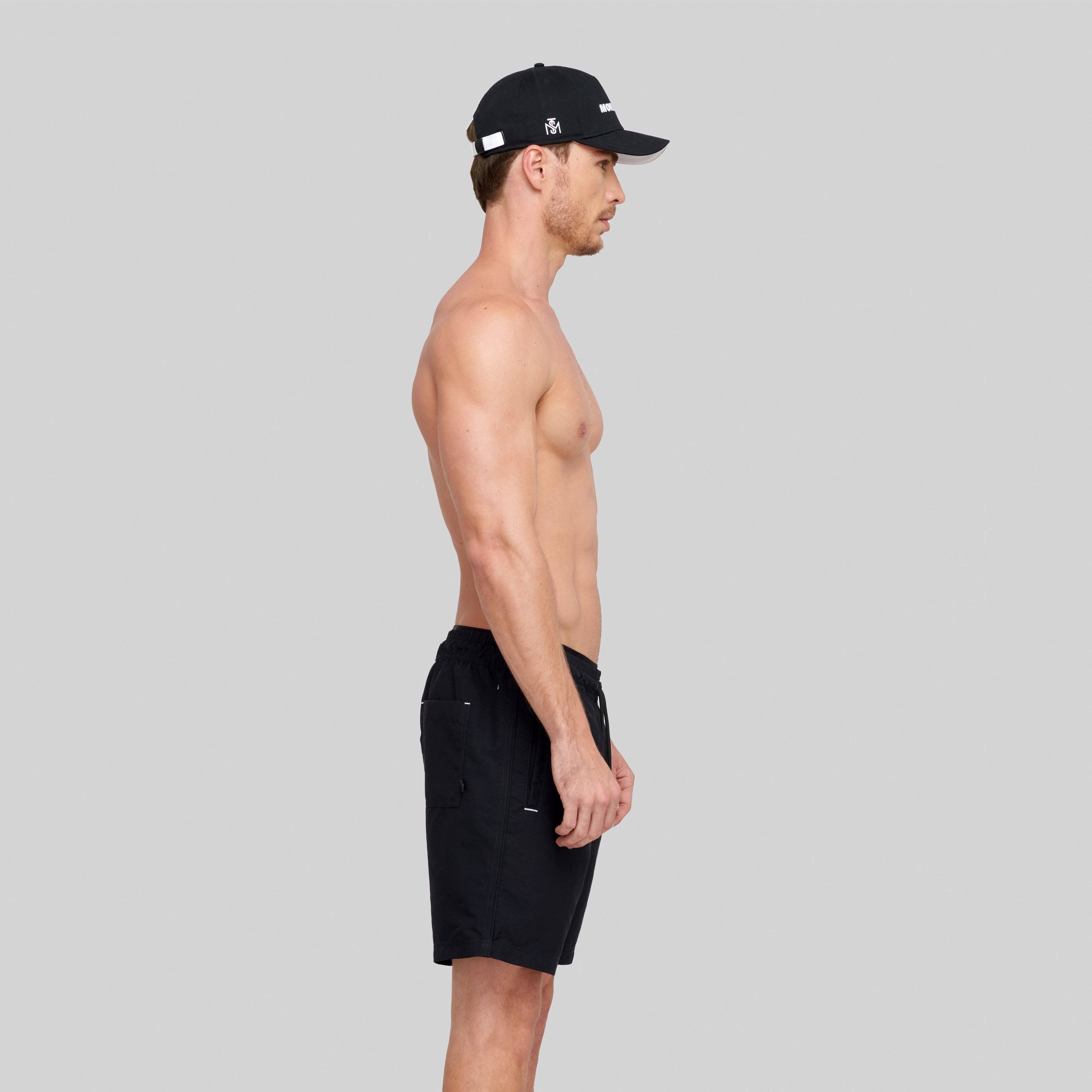 TARVOS BLACK SWIM SHORT | Monastery Couture