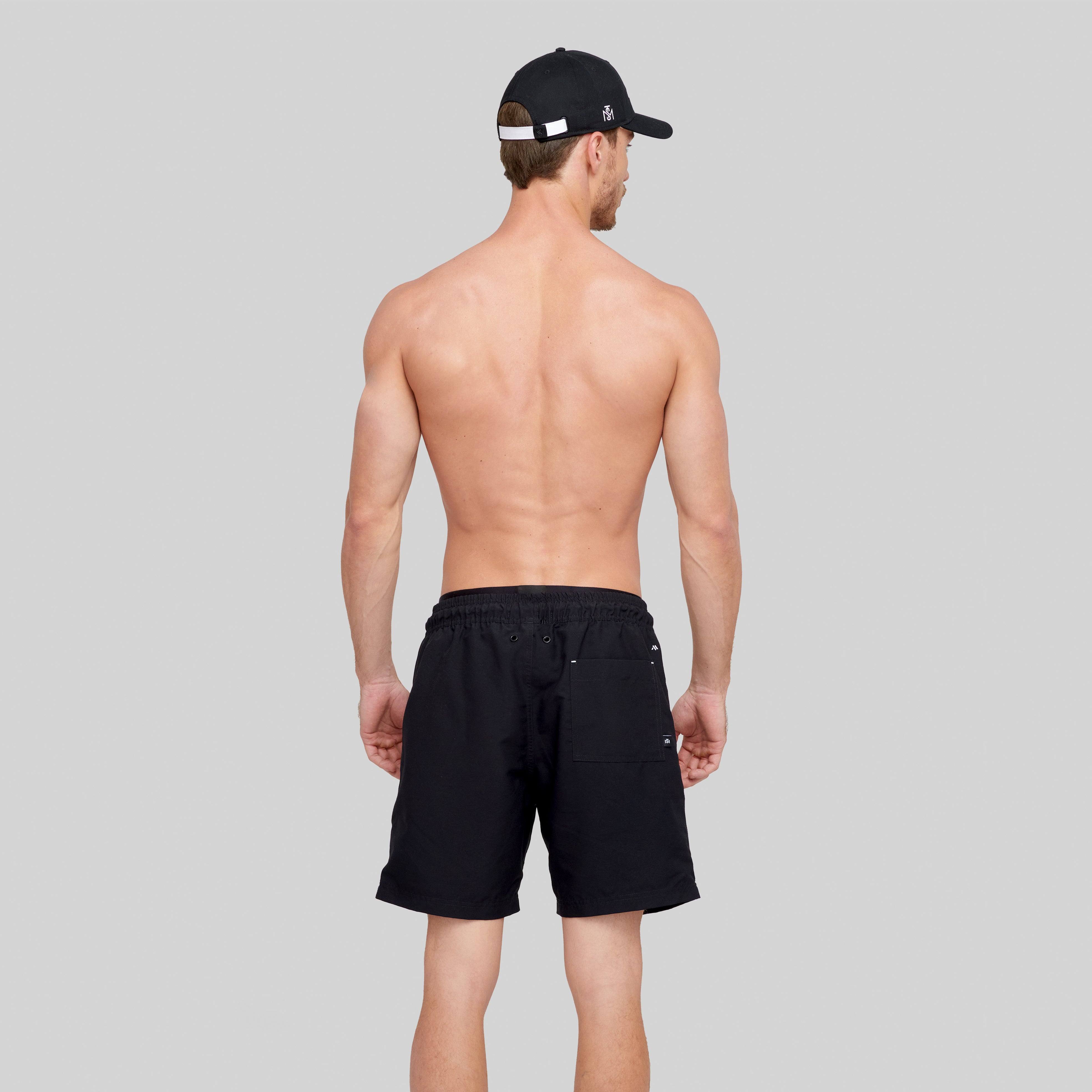 TARVOS BLACK SWIM SHORT | Monastery Couture