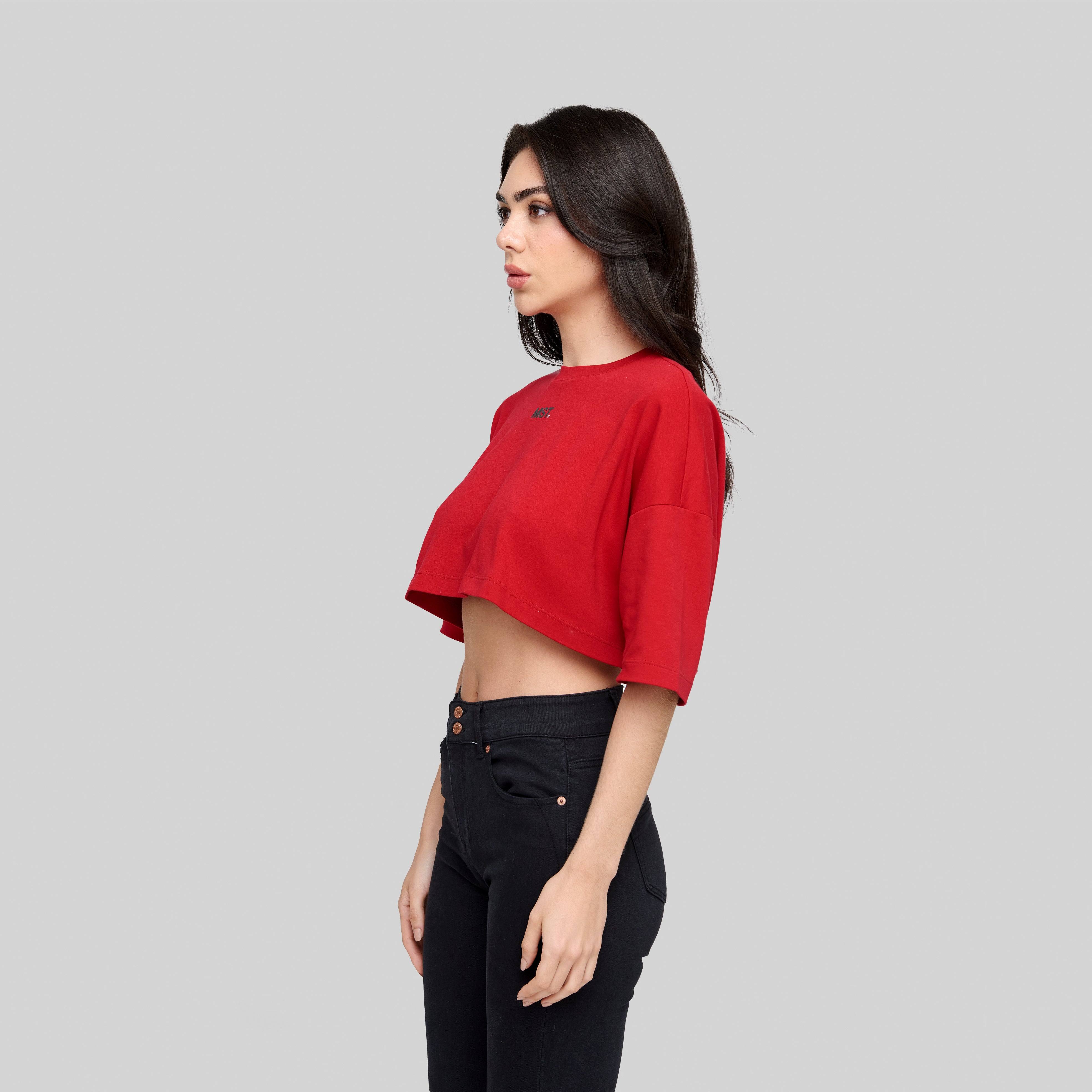 MAHIM RED TOP OVERSIZE | Monastery Couture