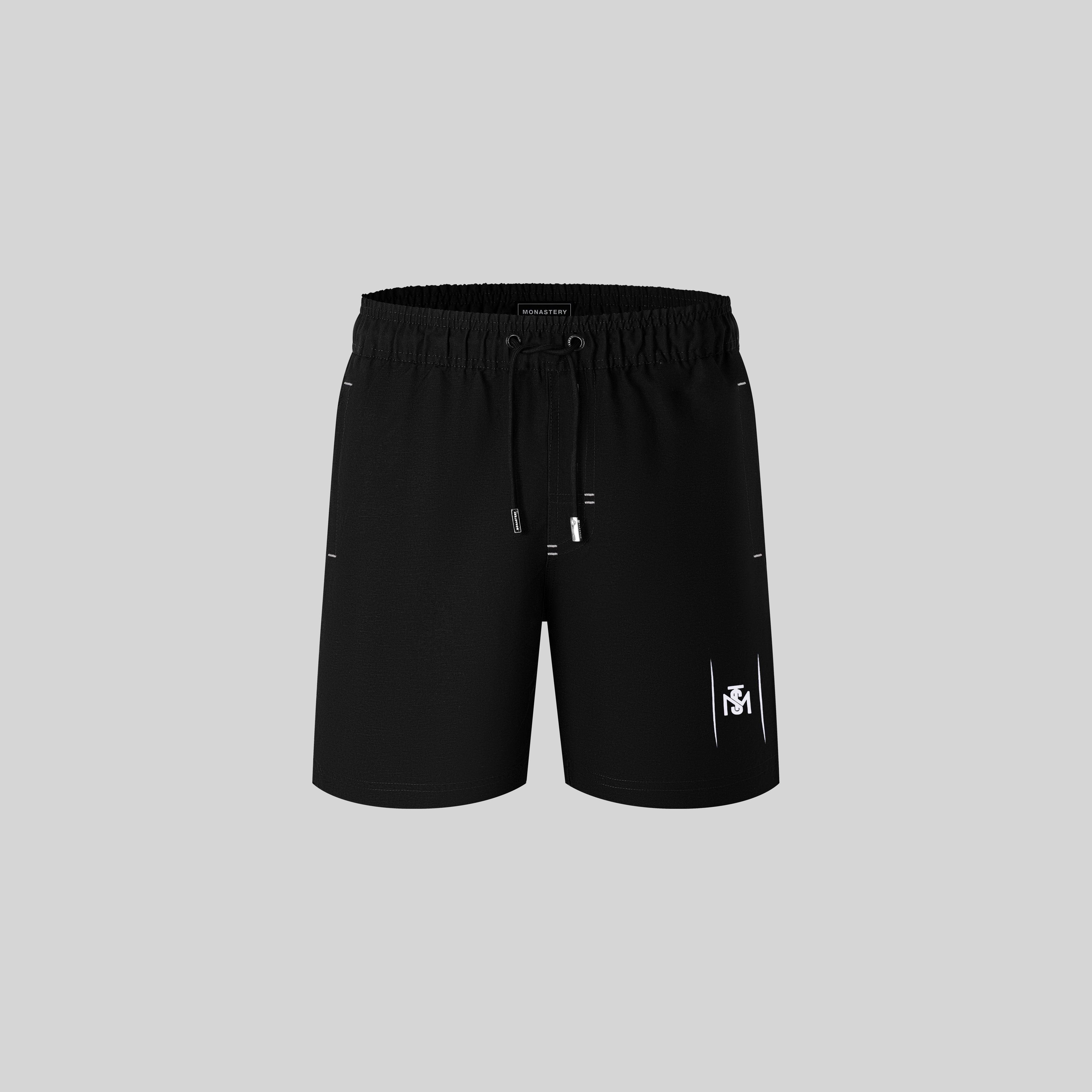 TARVOS BLACK SWIM SHORT | Monastery Couture