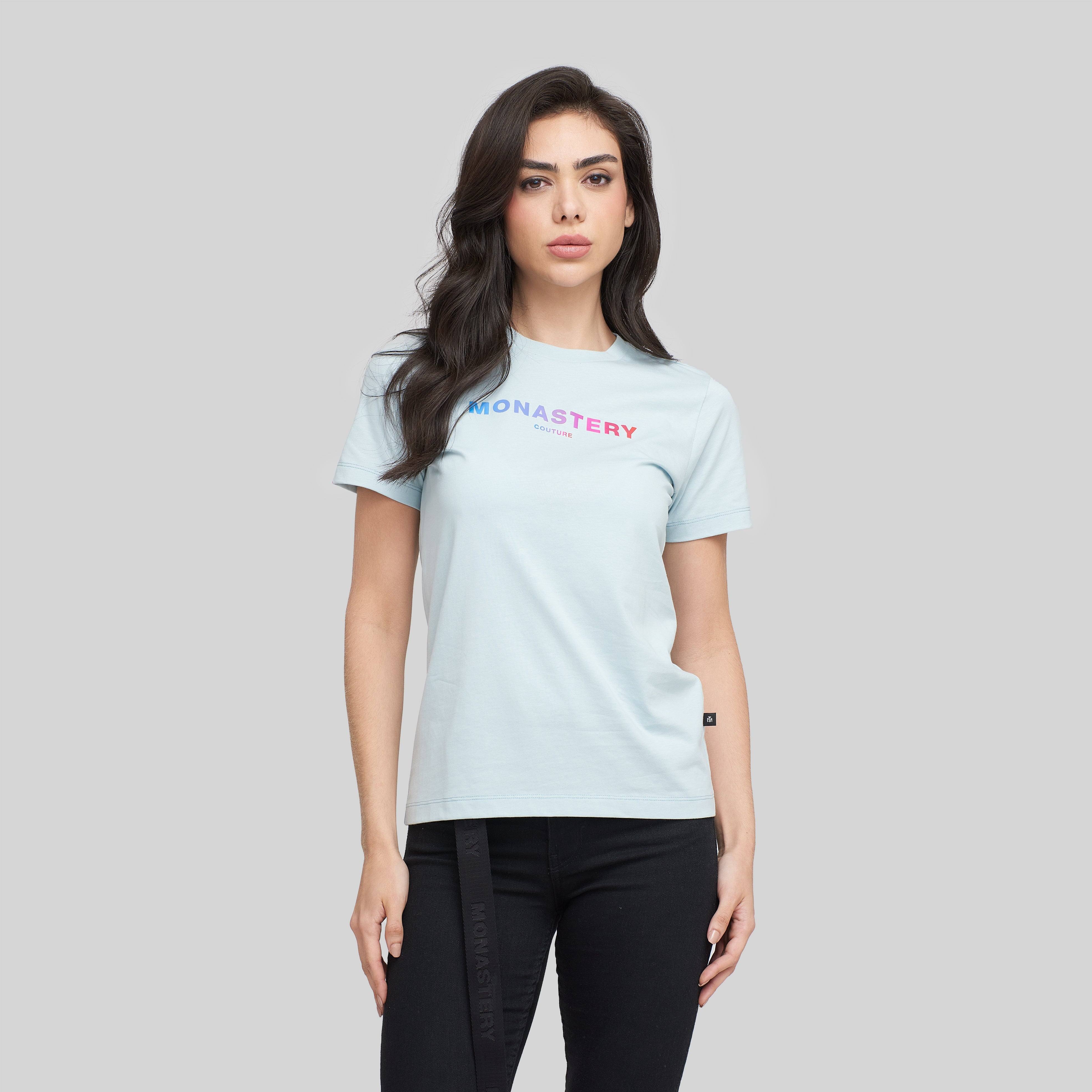 ZAIRA T-SHIRT WOMEN BLUE | Monastery Couture